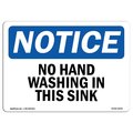 Signmission OSHA Notice Sign, No Hand Washing In This Sink, 18in X 12in Decal, 12" W, 18" L, Landscape OS-NS-D-1218-L-14645